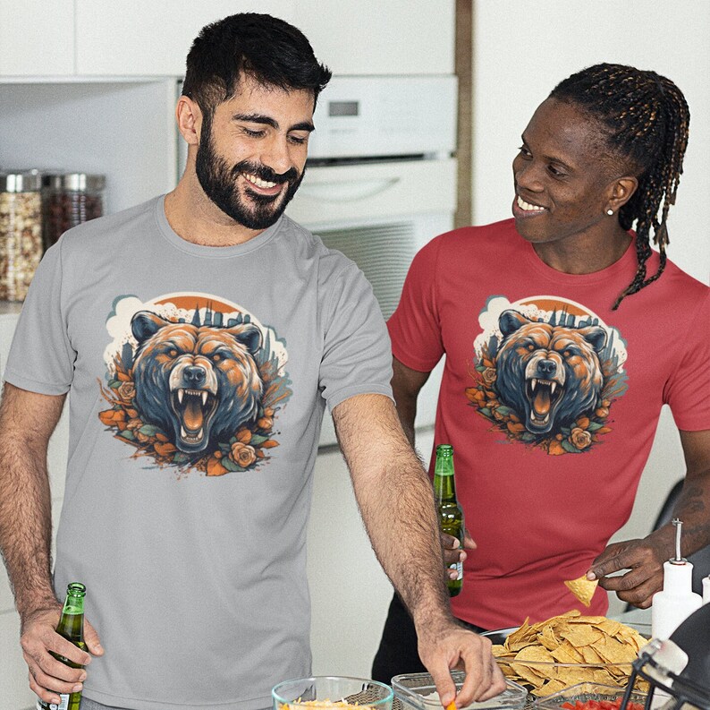 Chicago Football T-Shirt, Bear and Skyline Graphic, Unisex Fit image 9