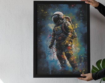 Space Wall Art, Banksy Wall Art, Astronaut Print, Space Decor, Space Wall Decor, Space Office Art, Gift For Him, Space Art, Space Canvas