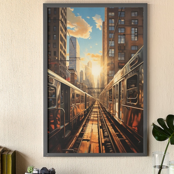 Chicago 'L' Train Canvas Art, Chicago Artwork, Chicago Wall Art, Chicago L Art, Chicago Art, Chicago Art, Chicago Gift, Chicago Skyline