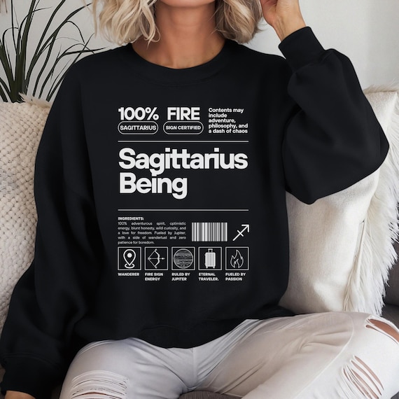 Sagittarius Zodiac Sweater Astrology Fire Sign Certified
