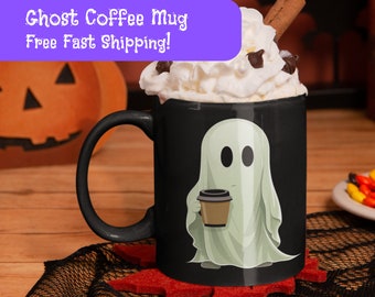 Cute Ghost Halloween Mug, Halloween Fall Mug, New Home Gifts, Boo Pumpkin Mug, Spooky Season Coffee Cup, Halloween Gift, Ghost Coffee Mug