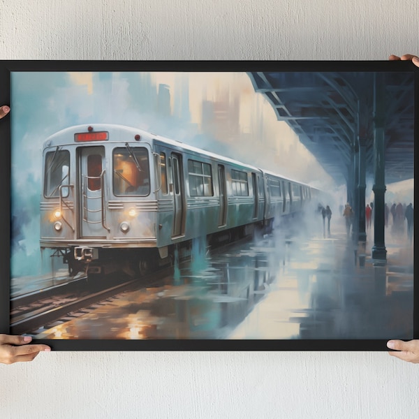 Chicago 'L' Train Canvas Art, Chicago Artwork, Chicago Wall Art, Chicago L Art, Chicago Art, Chicago Art, Chicago Gift, Chicago Skyline