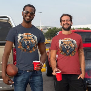 Chicago Football T-Shirt, Bear and Skyline Graphic, Unisex Fit image 7