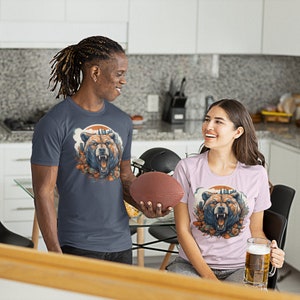 Chicago Football T-Shirt, Bear and Skyline Graphic, Unisex Fit image 4