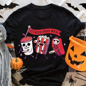Retro Halloween Shirt, Scary Horror Movies Crewneck Sweatshirt Sweater Costume, Spooky Graphic Tee