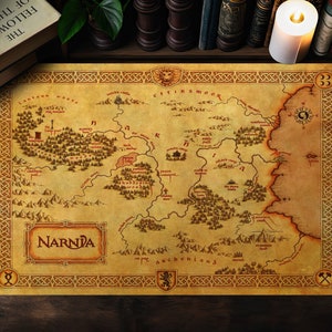 Narnia Map from The Chronicles of Narnia: The Lion, The Witch and The Wardrobe Illustration Art Print Wall Art Gift Fantasy Home Decor