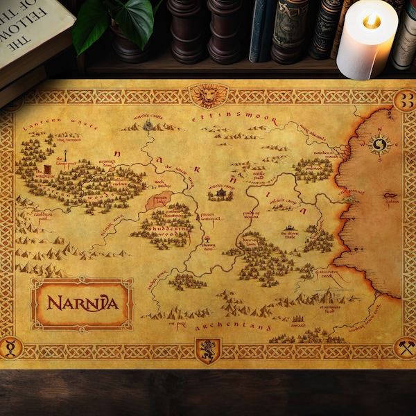 Narnia Map from The Chronicles of Narnia: The Lion, The Witch and The Wardrobe Illustration Art Print Wall Art Gift Fantasy Home Decor