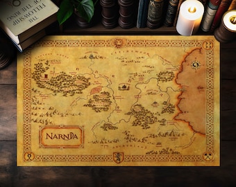 Narnia Map from The Chronicles of Narnia: The Lion, The Witch and The Wardrobe Illustration Art Print Wall Art Gift Fantasy Home Decor