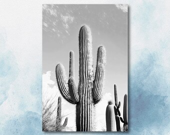 Saguaro Cactus Desert Landscape Watercolor Print Colorful Wall Art Southwest Gift Beautiful Nature Home Decor