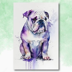 English Bulldog Art Pet Portrait Print Cute Pet Keepsake Dog Wall Art Gift For Pet Lovers Dog Portrait Decor