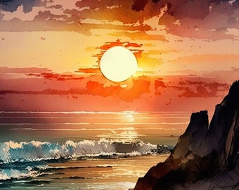 パステル画「Ocean Sunset」 il_340x270.4955770171_7nz5.jpg