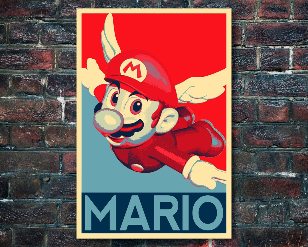 Mario Poster Print Super Mario Bros Canvas Wall Art Gamer Etsy