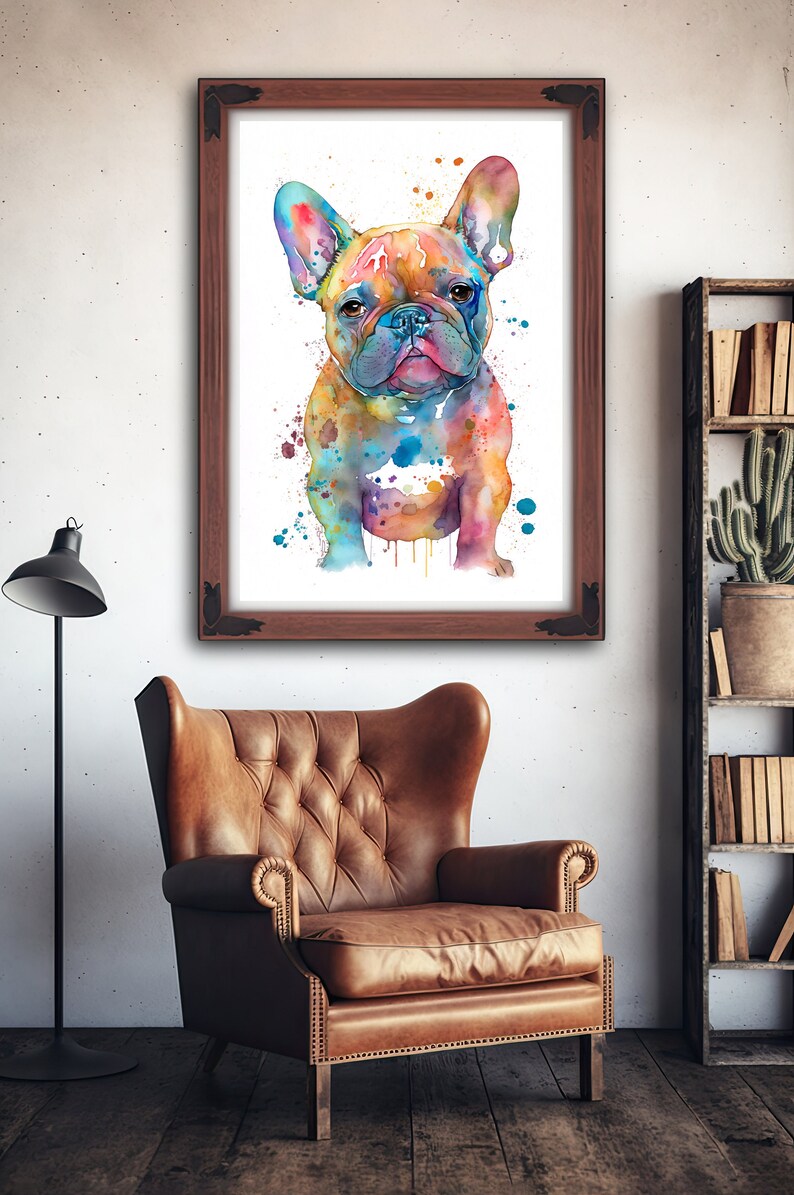 French Bulldog Watercolor Print Cute Pet Keepsake Wall Art Dog Lover ...