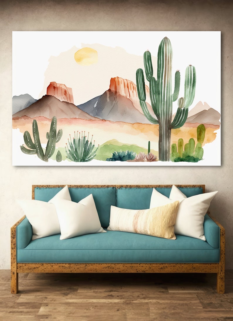Minimalist Sonoran Desert Cactus Wall Art Southwest Nature - Etsy