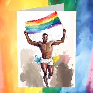Gay Art Greeting Cards for Gay Pride Month or Coming Out Gifts LGBTQ Queer Holiday Cards - 5x7 inches in Packs of 1, 10, 30, and 50pcs