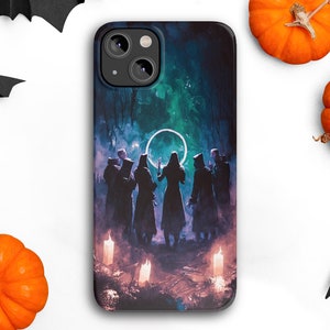 Halloween Witchy Wiccan iPhone Case 14 13 12 11 Pro XR, Magic Spooky Hard Protective Cover Case