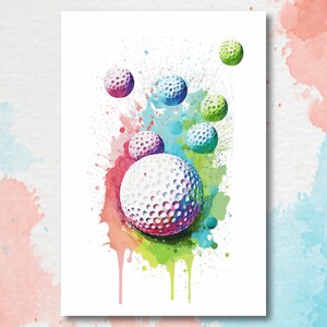 Golf Ball Wall Art Print Golfing Gift For Men Golf Gifts Man Cave Sports Decor