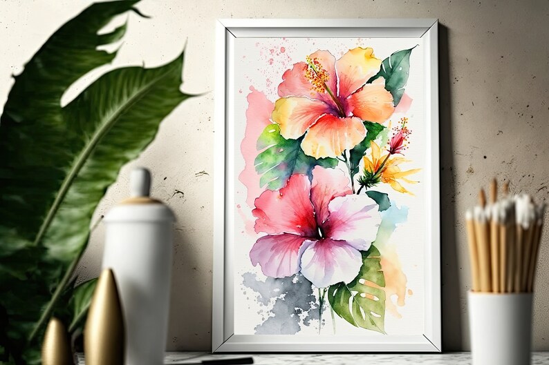 Watercolor Hibiscus Flower Hawaiian Print Women's Boots main image 0