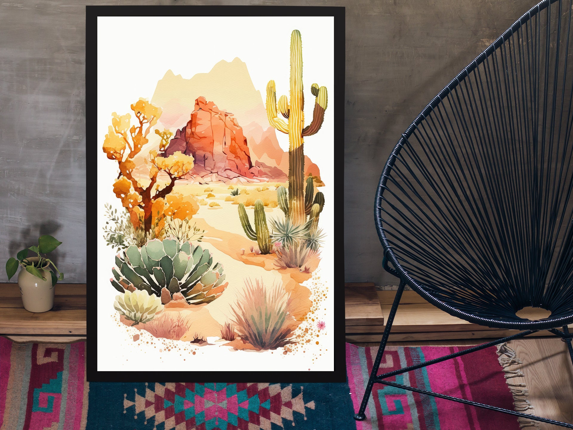 Minimalist Sonoran Desert Cactus Wall Art Southwest Nature - Etsy