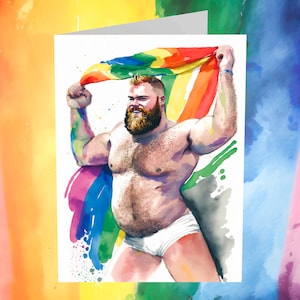 Gay Art Greeting Cards for Gay Pride Month or Coming Out Gifts LGBTQ Queer Holiday Cards - 5x7 inches in Packs of 1, 10, 30, and 50pcs