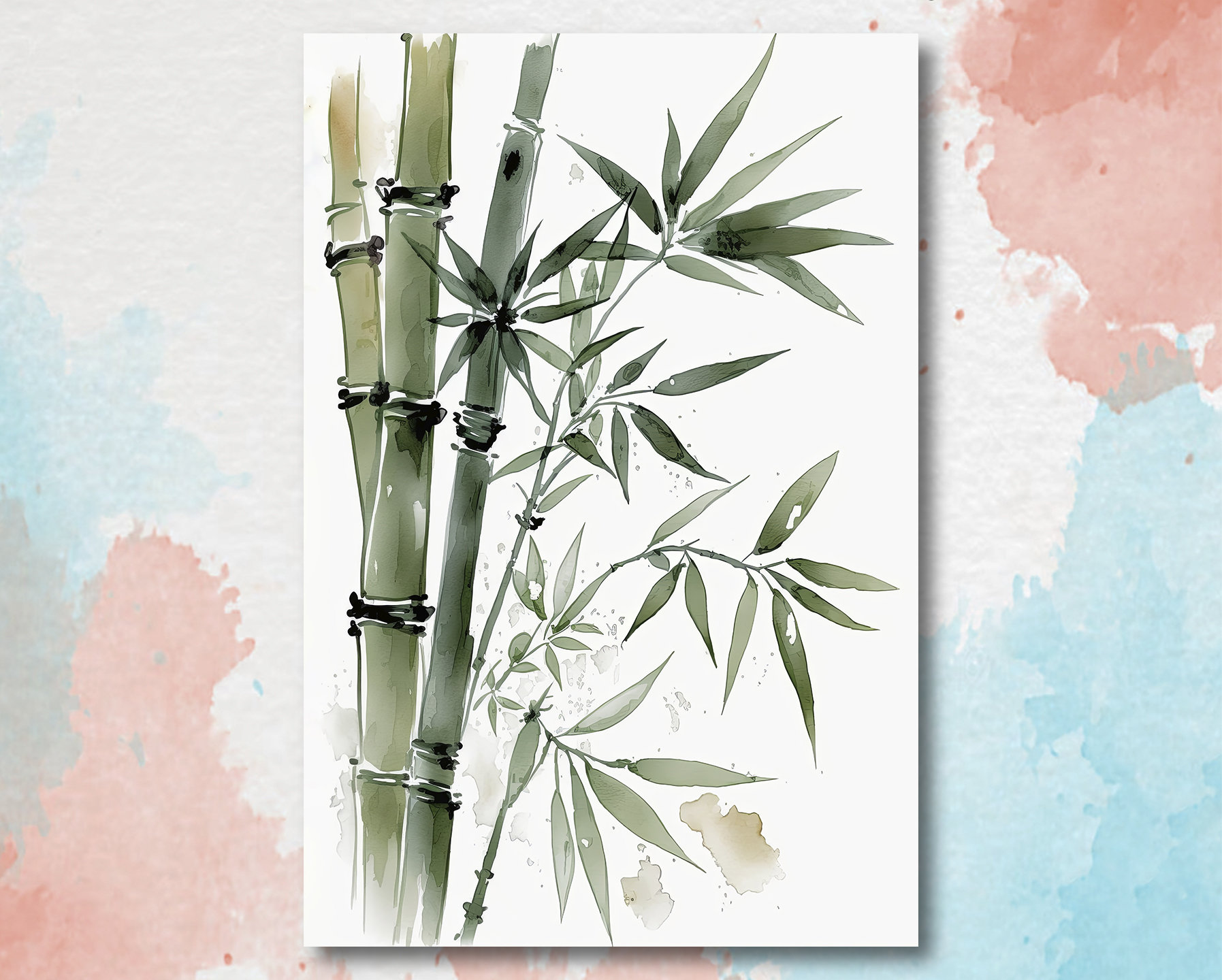 Minimalist Japanese Bamboo Plant Wall Art Asian Print Nature Inspired Zen  Botanical Watercolor Painting Gift Floral Decor - Etsy, image size:1795x1440