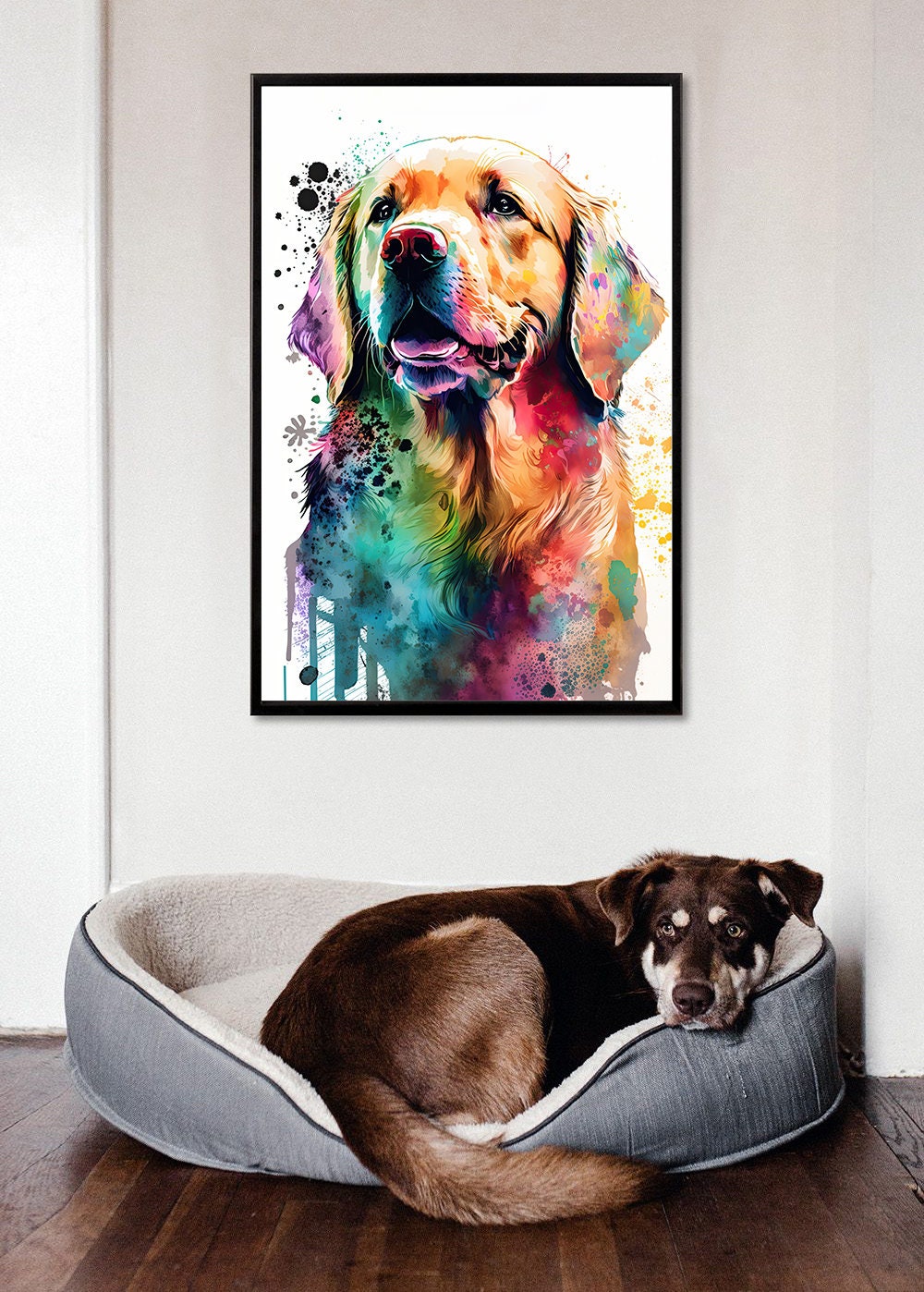 Golden Retriever Dog Watercolor Print Cute Pet Keepsake Wall Art Dog ...