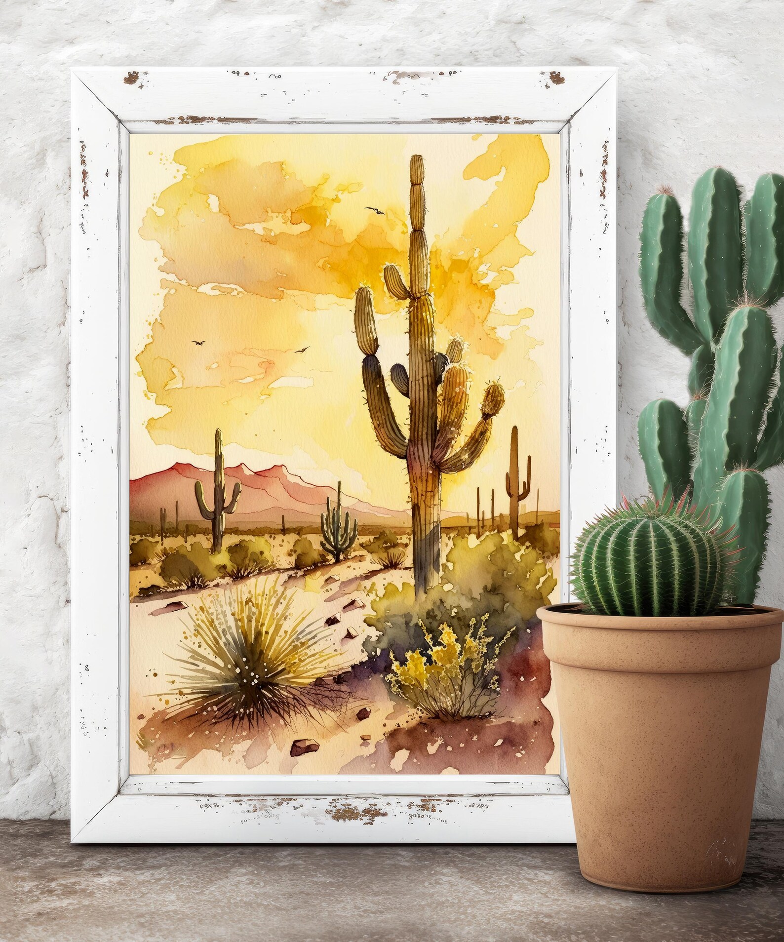 Sonoran Desert Golden Sunset Cactus Wall Art Print Southwest Nature ...