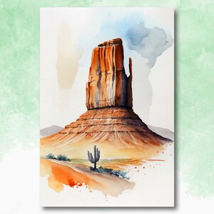 Monument Valley Print Arizona Sonoran Art Watercolor Desert Southwest Wall Art Boho Wall decor Gift Southwestern Decor