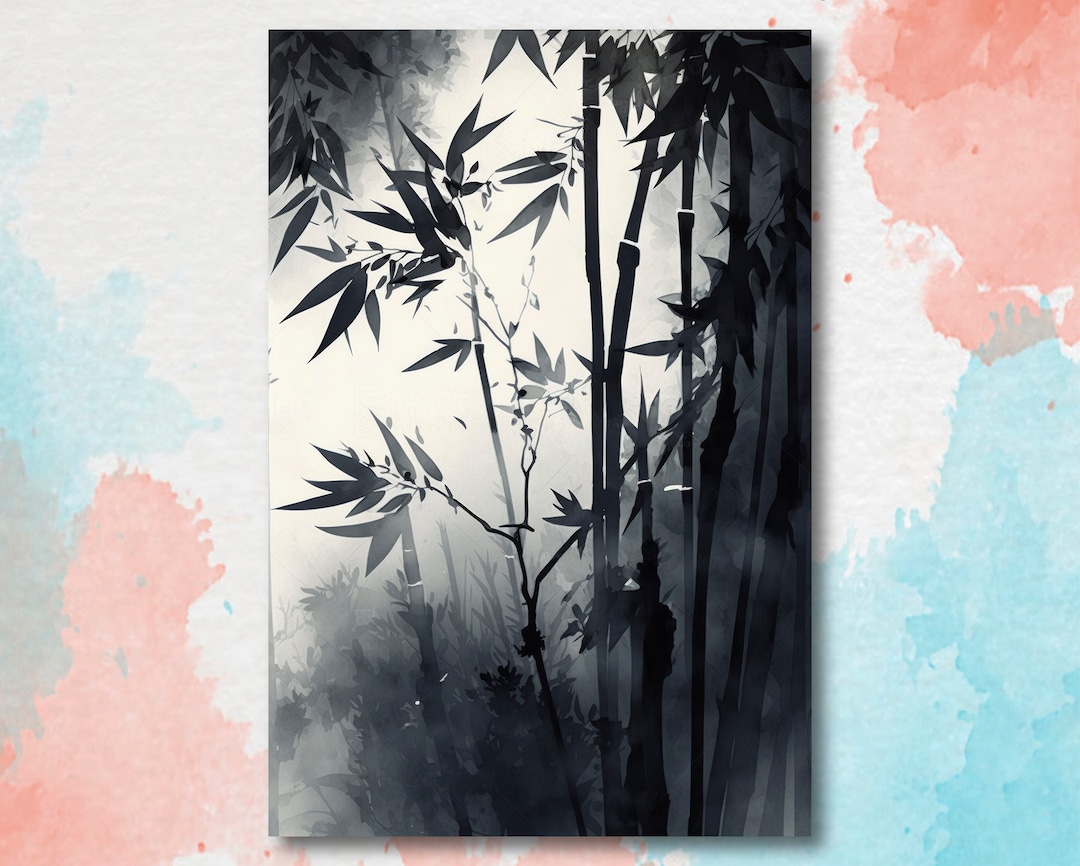 Japanese Bamboo Wall Art Asian Print Nature Inspired Zen Botanical