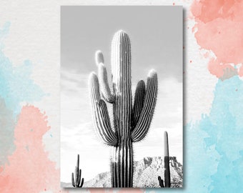 Saguaro Cactus Desert Landscape Watercolor Print Colorful Wall Art Southwest Gift Beautiful Nature Home Decor