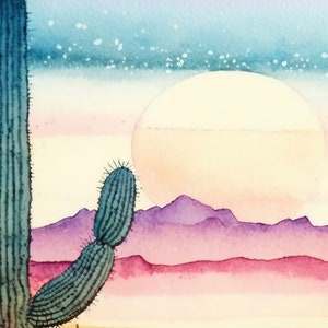 Sonoran Desert Rainy Sunset Cactus Wall Art Print Southwest Nature ...