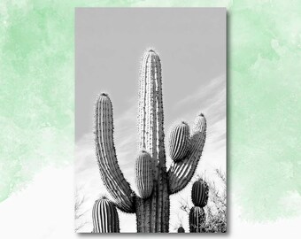 Saguaro Cactus Desert Landscape Watercolor Print Colorful Wall Art Southwest Gift Beautiful Nature Home Decor