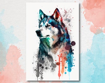 Poster Grand Format A0 - Husky Sibérien - Impression Grand Large