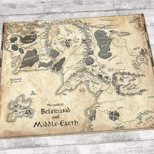 Beleriand Silmarillion Tolkien Map Area Rug, Numenor Decorative Carpet Rug, Nerdy Gift Fantasy Home Decor
