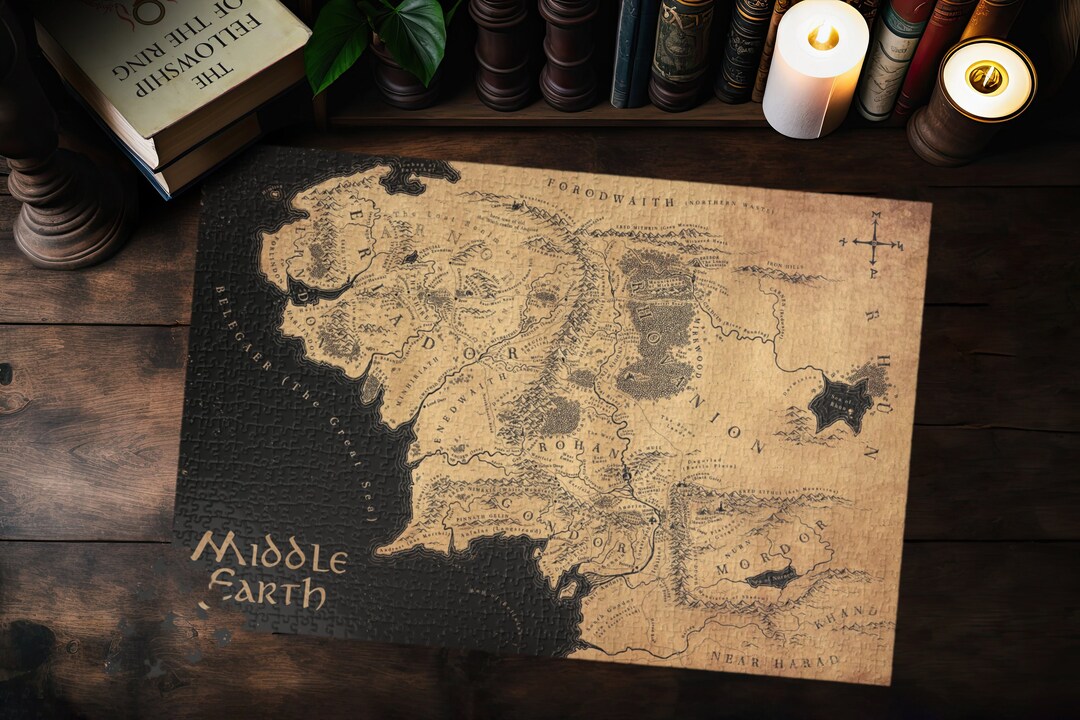 Middle Earth Jigsaw Puzzle, Lord of the Rings Game, Tolkien LOTR