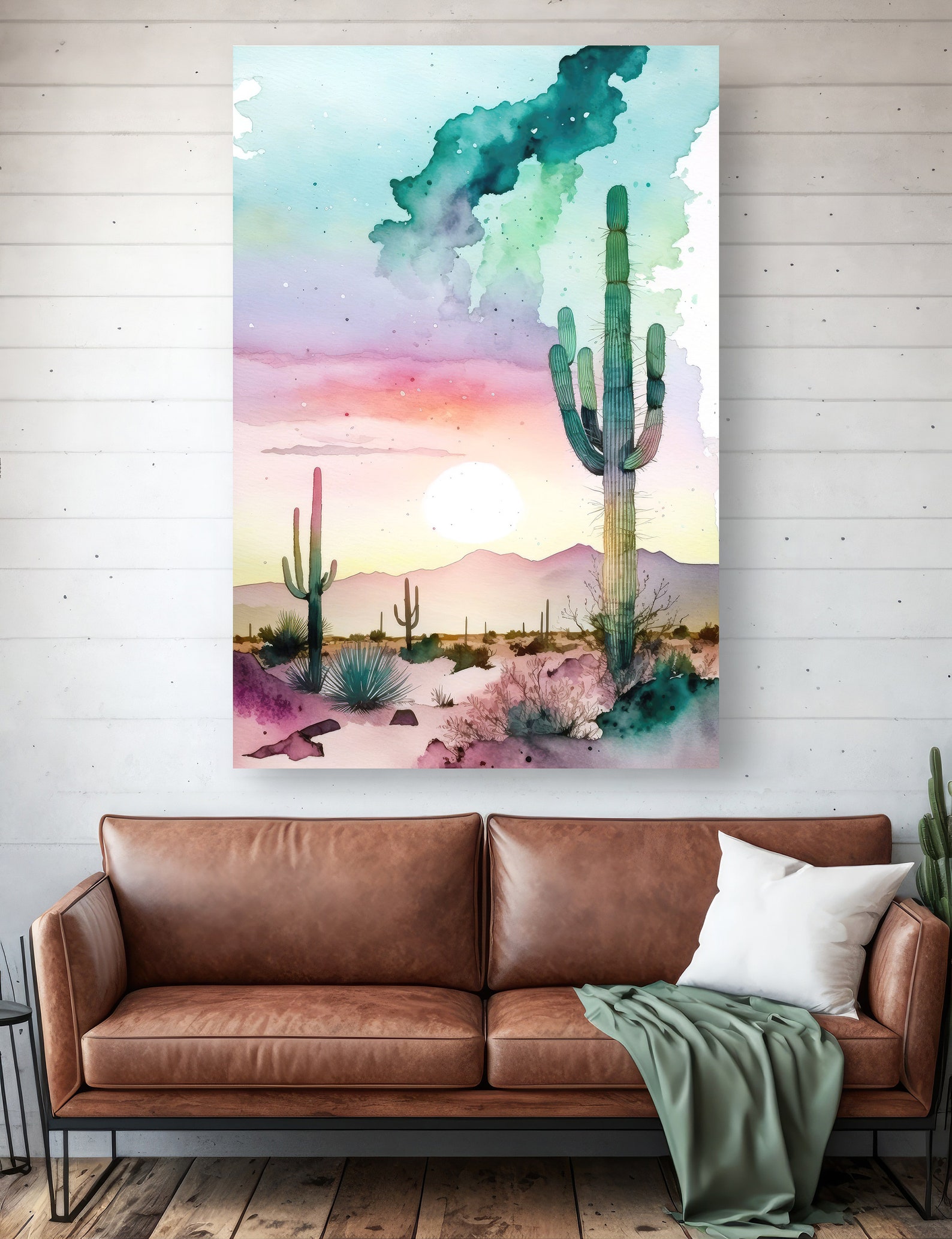 Desert Saguaro Cactus Sunset Wall Art Print Southwest Sonoran ...