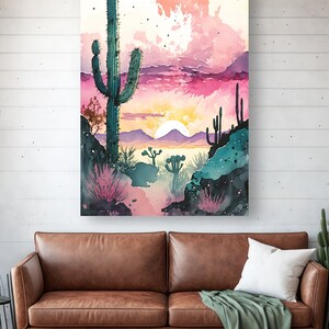 Desert Saguaro Cactus Sunset Wall Art Print Southwest Sonoran ...