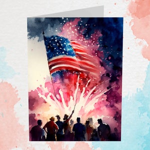 American Fireworks Greeting Cards Fourth of July Memorial Day Veterans Day Patriotic Holiday Cards - 5x7 inches in Packs of 1, 10, 30, & 50