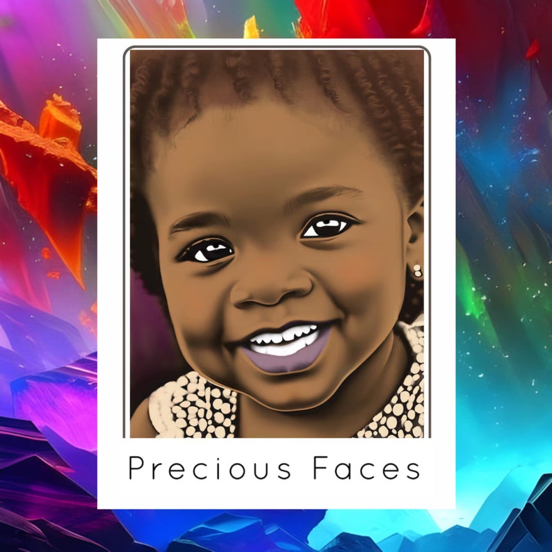Precious Faces a Grayscale Coloring Book of Adorable Ethnic - Etsy