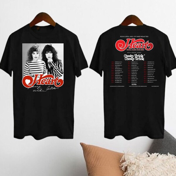 Royal Flush Tour 2024 Heart Band T-Shirt, Heart Band Signature Shirt, Rock Band Heart 2024 Tour Shirt, Heart Band Fan Gift, Heart Band Merch