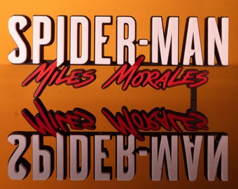 Logotipo 3D de Spider-Man Miles Morales para exhibir