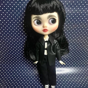 Blythe Custom Doll, Ooak Doll, Wednesday Addams, Wednesday Blythe, Blythe Doll