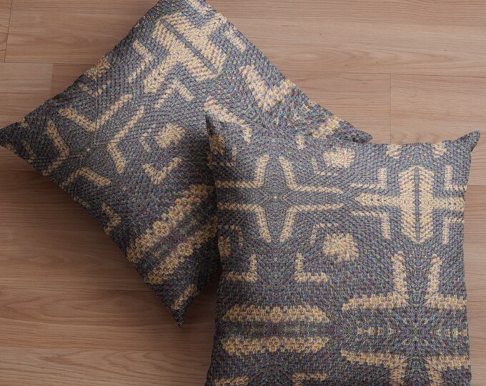 Cozy Throw Pillows Decorative Crochet Design Settled Blues and Whites Pillows for Furniture Accents College Essentials