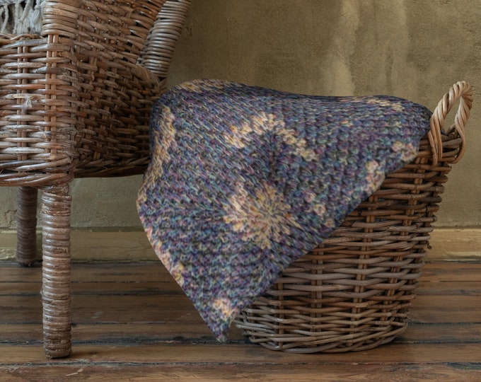 Crochet Design Pillows and Throw Blankets, Dorm Room Essentials in Blue and White