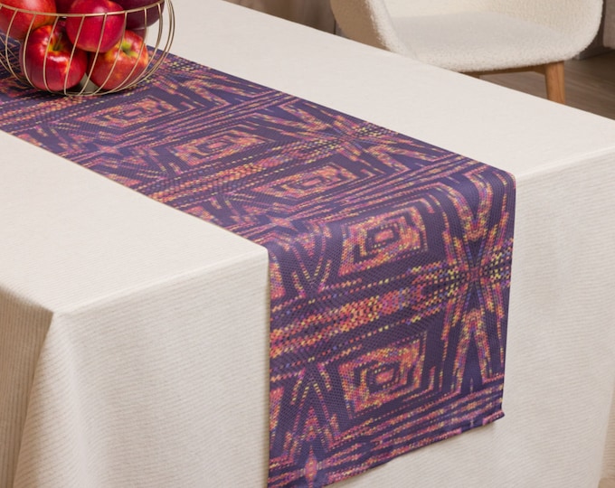 Custom Table Runner, Crochet Pattern Decor for Dining Room Table Top, Purple Passion Design Runner, Last Minute Housewarming Gifts