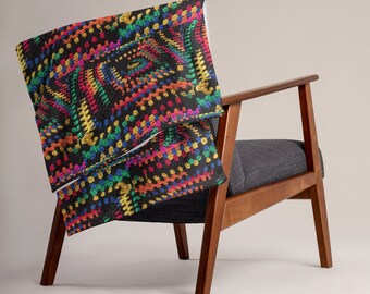 Classic Style Gift, Cozy Crochet Design Throw Blanket in Mistic Art, Enhance Your Cozy Home Decor, Perfect Holiday Gift
