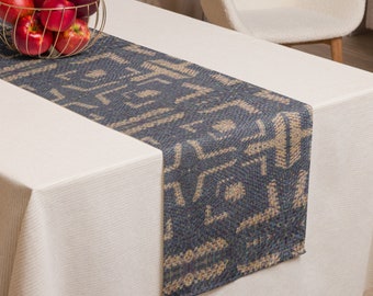 Camino de mesa personalizado, decoración de patrón de ganchillo para la mesa del comedor, corredor de diseño azul y blanco, regalos de calentamiento de la casa de último minuto