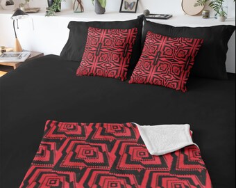 Pacote de decoração de crochê, conjunto de cobertor e travesseiro vermelho romântico, detalhes aconchegantes para casa de inverno, presente perfeito para amantes de decoração