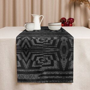 Custom Crochet Patterns, Modern Table Decor Runner, Black and Gray Design House Warming Last Minute and Practical ideas for Versatile Gifts bild 2