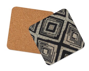 Decorative Cork Back Coaster, Crochet Design Table Decor Accents For Tabletop Protection & Dinner Setting Accessory – Chic Last Minute Gifts